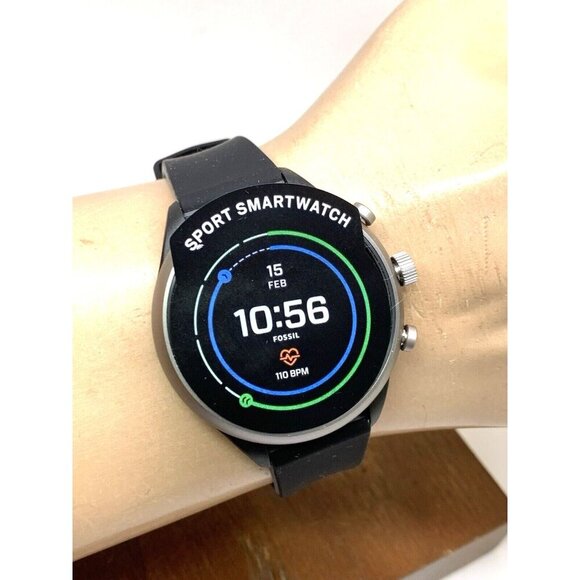 Fossil Women's Watch FTW6024 Smartwatch Aluminum Gray Black Rubber Band 41mm - Picture 11 of 14